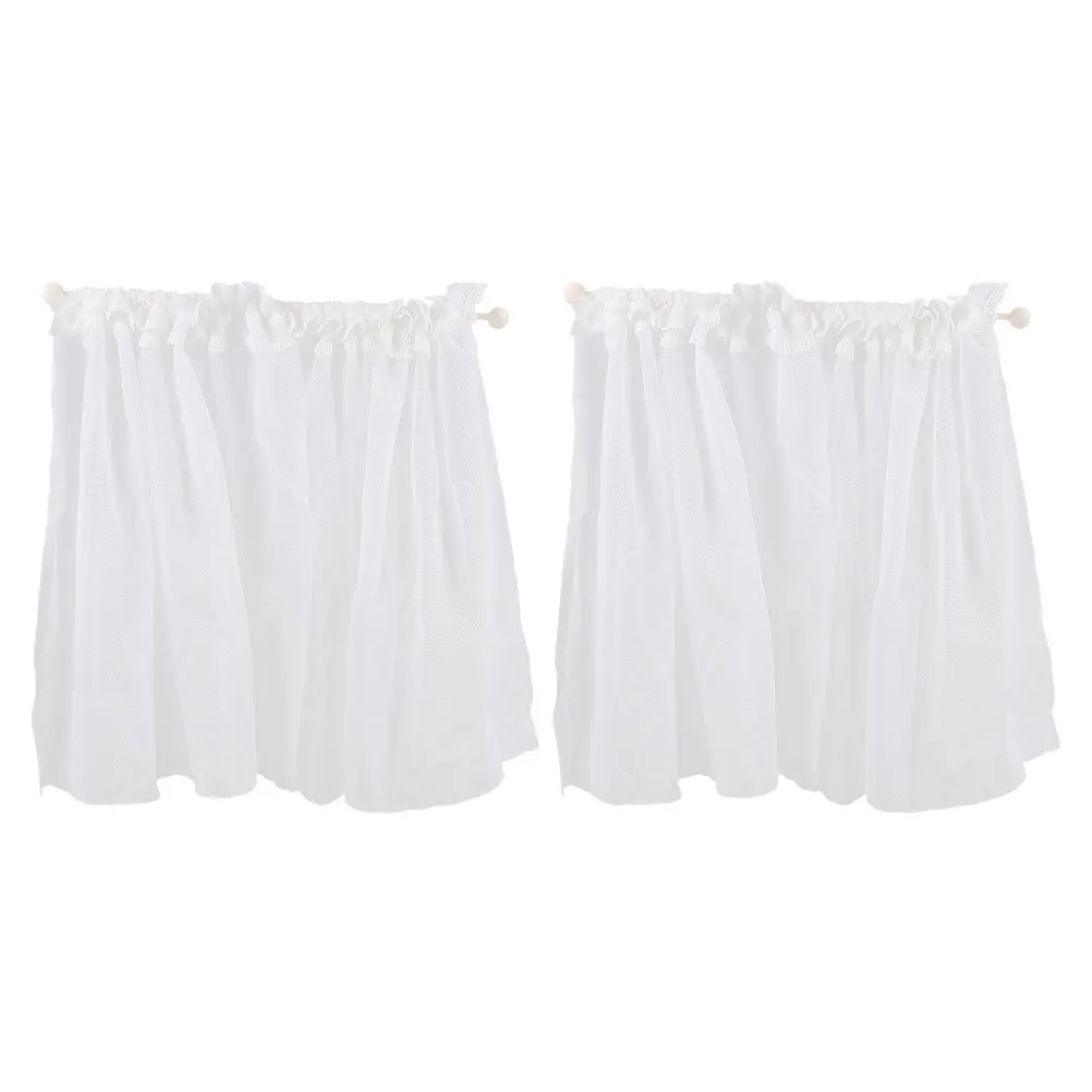 

2Pcs Miniature Lace Window Curtains for Dollhouse Tiny House Decoration Elegant Design DIY Accessories Window Decor