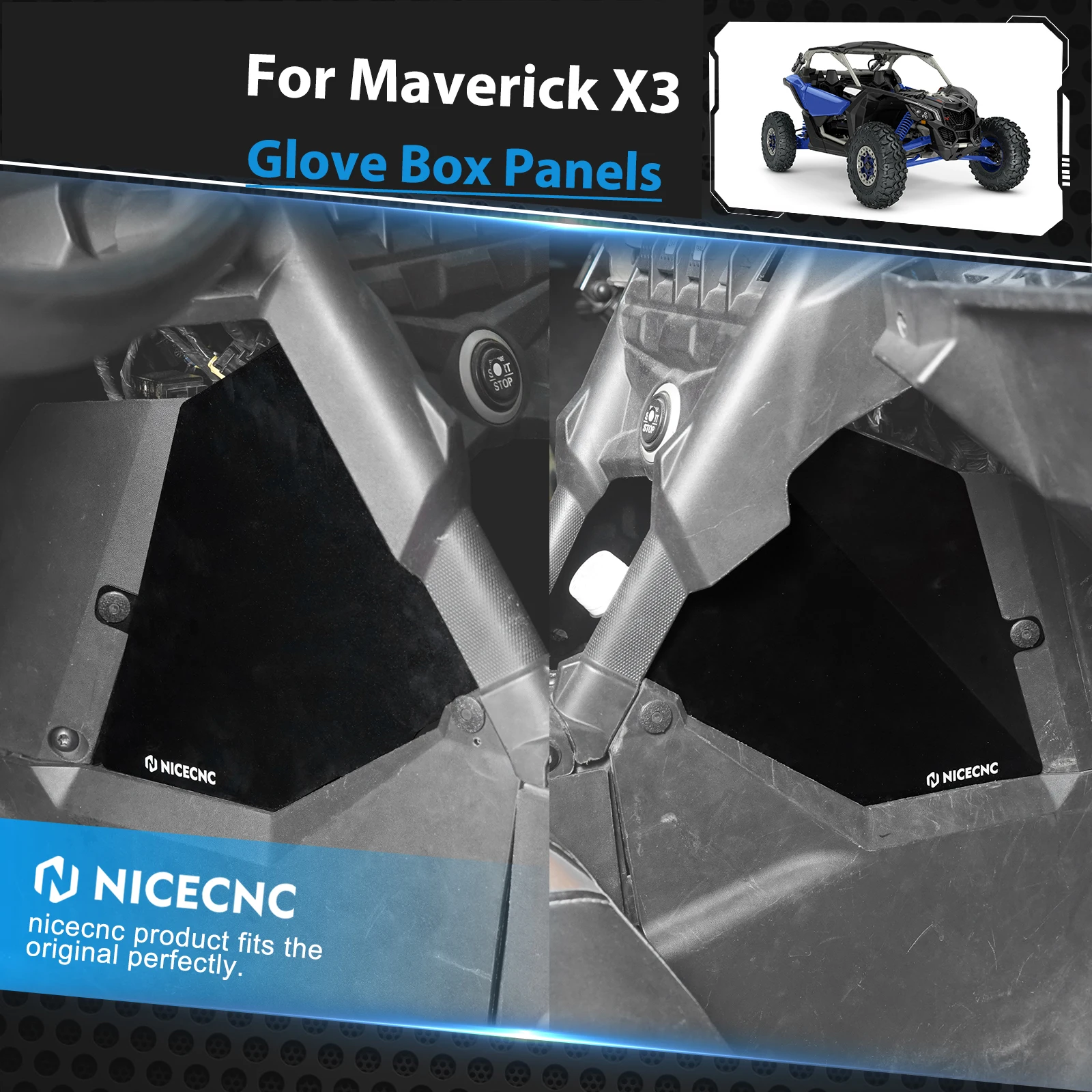 For Can Am X3 Glove Box Panel UTV Center Console Cover For Can-Am Maverick X3 2017-2021 Max R RR 4x4 Turbo Aluminum 2018 2019