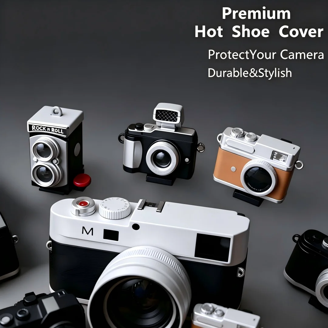 Cute Mini Camera  Hot Shoe Cover for Leica Q2 Fuji X100V X-T5 Sony ZV-1 Canon EOS R5 Nikon Z5 Camera Accessories