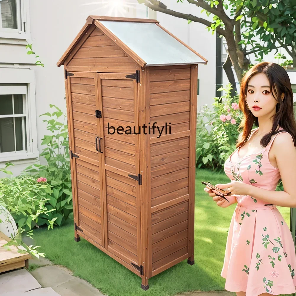 Outdoor storage cabinet balcony courtyard locker waterproof terrace cleaning mop tool room