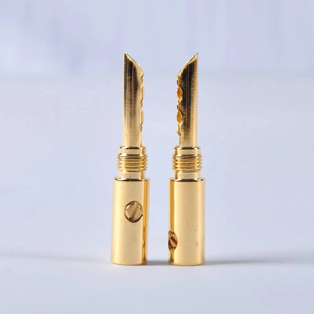 Preffair Gold Plated 4mm BFA Type Banana Plug Audio Speaker HIFI Cable Connector Copper Screw Z-Plugs Hi-Fi Amplifier Terminals