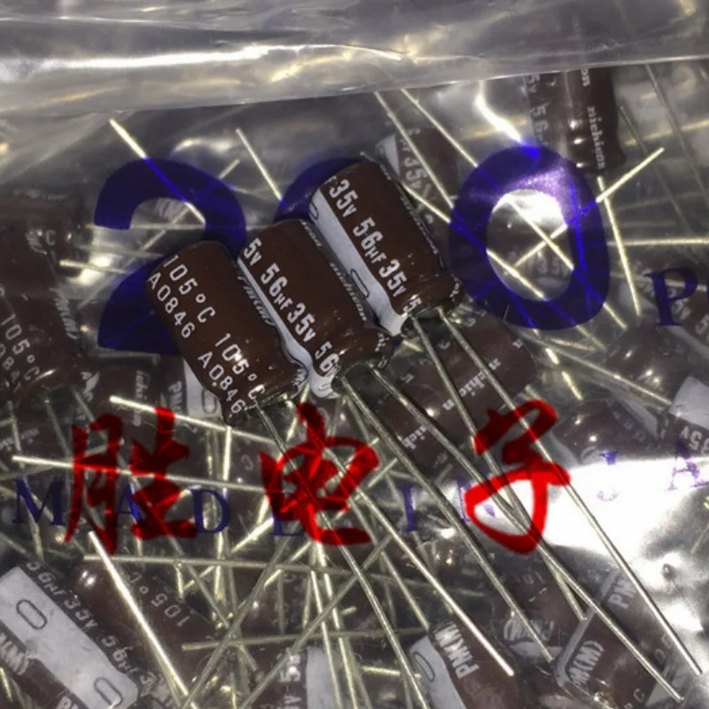 20PCS 56UF 35V Nikon electrolytic capacitor 35V 56UF 6X11 PM high-frequency low resistance