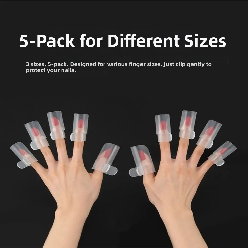 5pcs New Transparent Nail Protective Cover Anti-scratch Reusable Nail Polish Wear Detachable Nail Care Tools