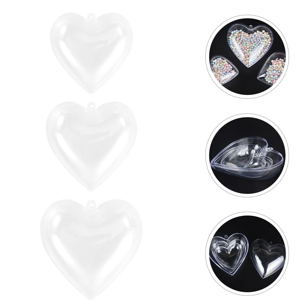 

12 Pcs Ball Decoration Hanging Christmas Plastic Ornaments for Crafts Decorative Fillable Balls Heart Transparent Globe