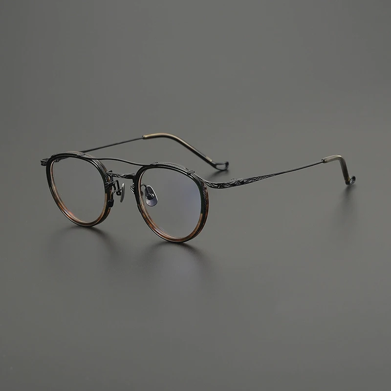 Luxury Vintage Pure Titanium Glasses Frame Men Women Brand Design Custom Prescription Eyeglass Ultra Light Unique Design