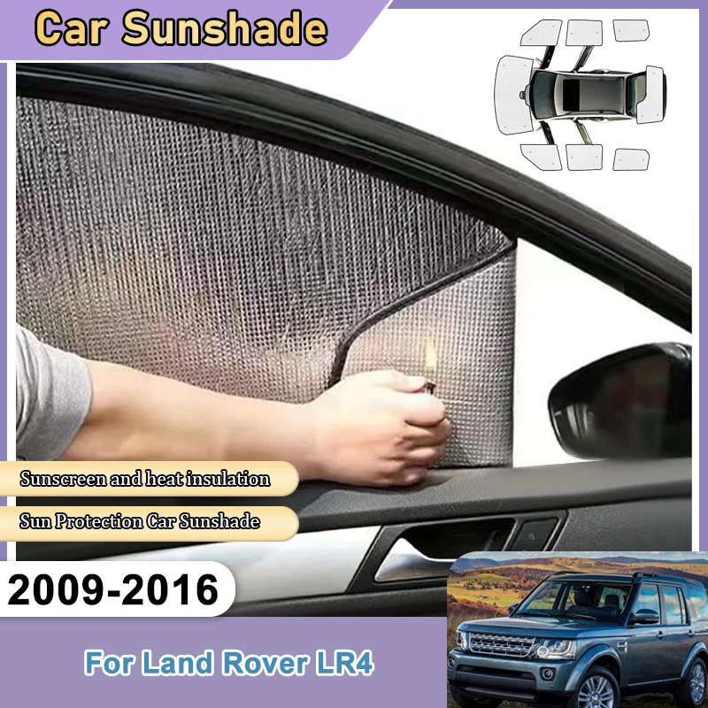 

Для Land Rover Discovery 4 LR4 2009-2016: Полные солнцезащитные шторки для автомобиля, защита от солнца и ветра, теплоизоляция, анти-УФ-защита, аксессуары для автомобиля