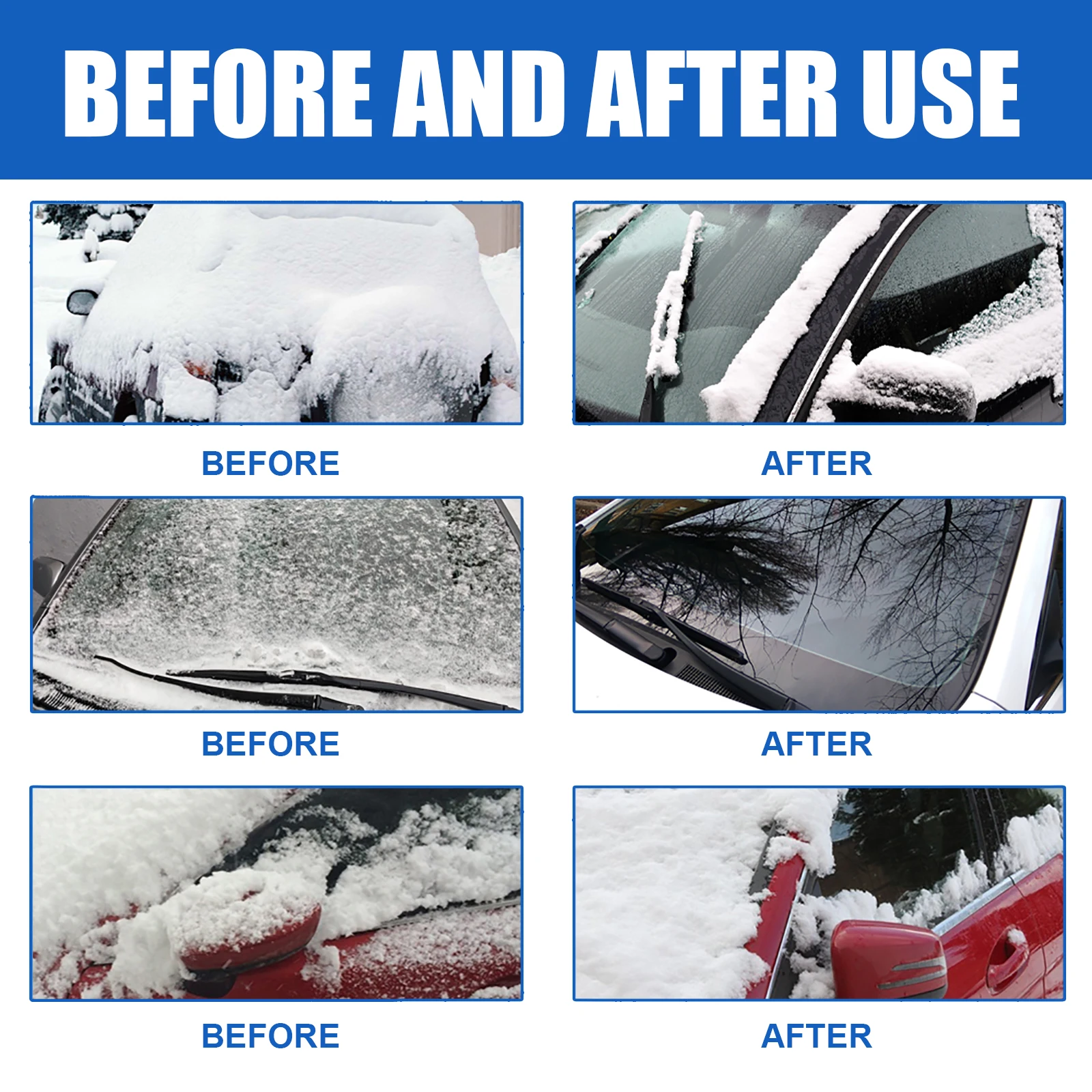 Winter Spray for Car Anti-Ice Snow Shield Prevents Freezing on Windshield Long Lasting Deicer Spray with Resin Coating 100ml