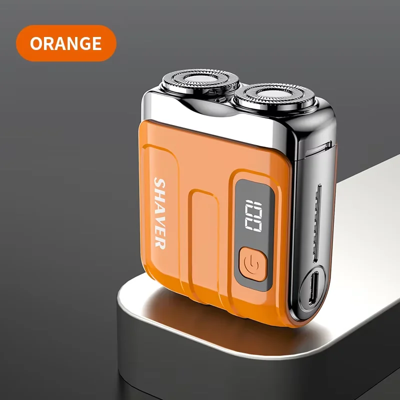 Portable Mini Electric Shaver for Men, USB Rechargeable Pocket Travel Shaver with Digital Display for Business Trip Daily Use