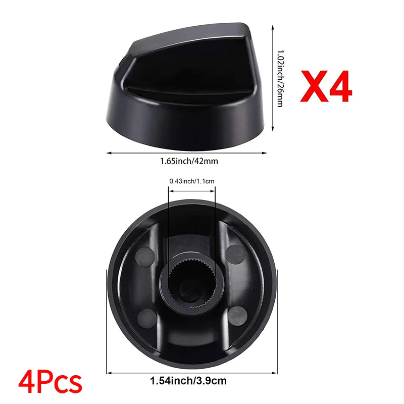 4Pcs Replacement Switc Knob Plastic Knob Gas Stove Control Knob General Range Oven Knob Cooker Hob Knob For Benchtop Burner.