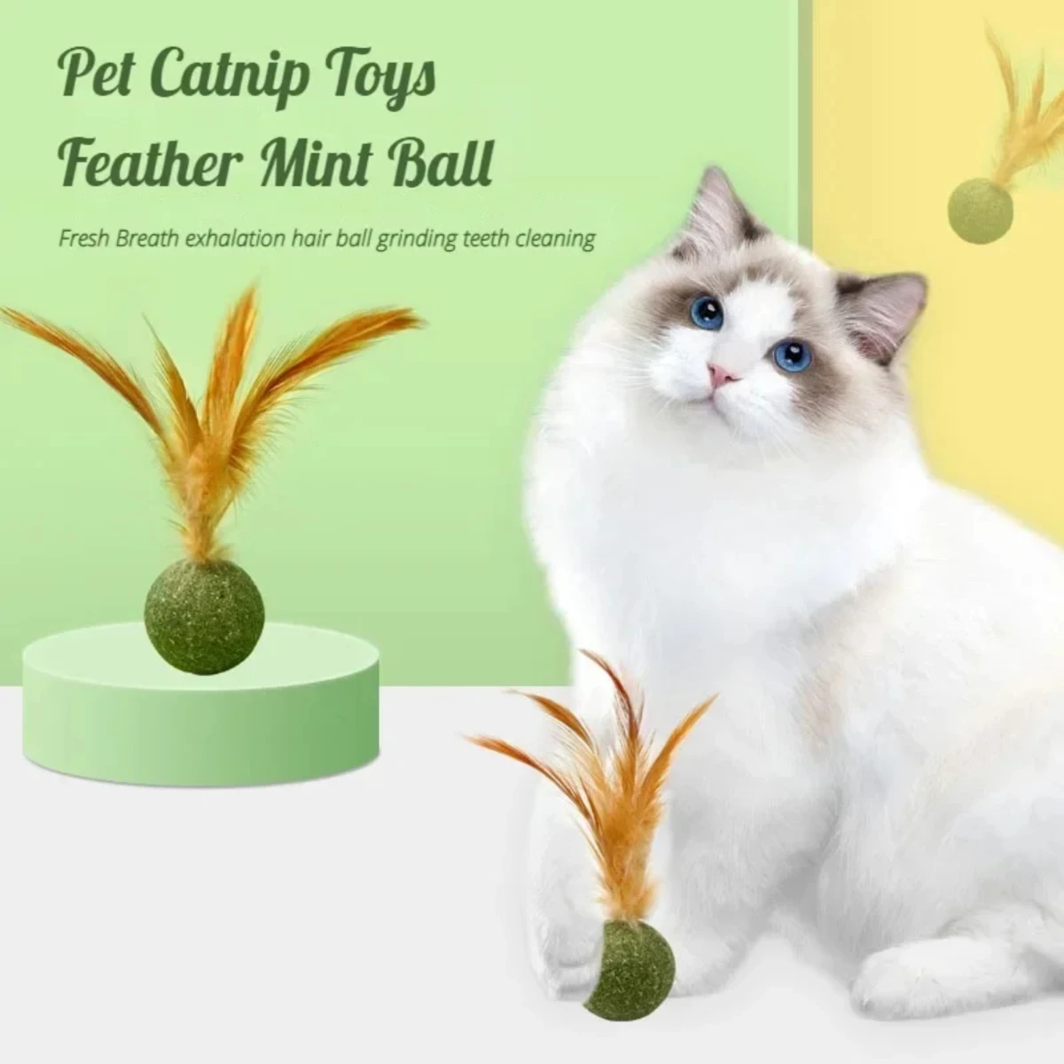 Pet Catnip Toys Cat Mint Ball Edible Catnip Ball Safety Healthy Cat Mint Cats  Chasing Game Toy Products Clean Teeth view 4