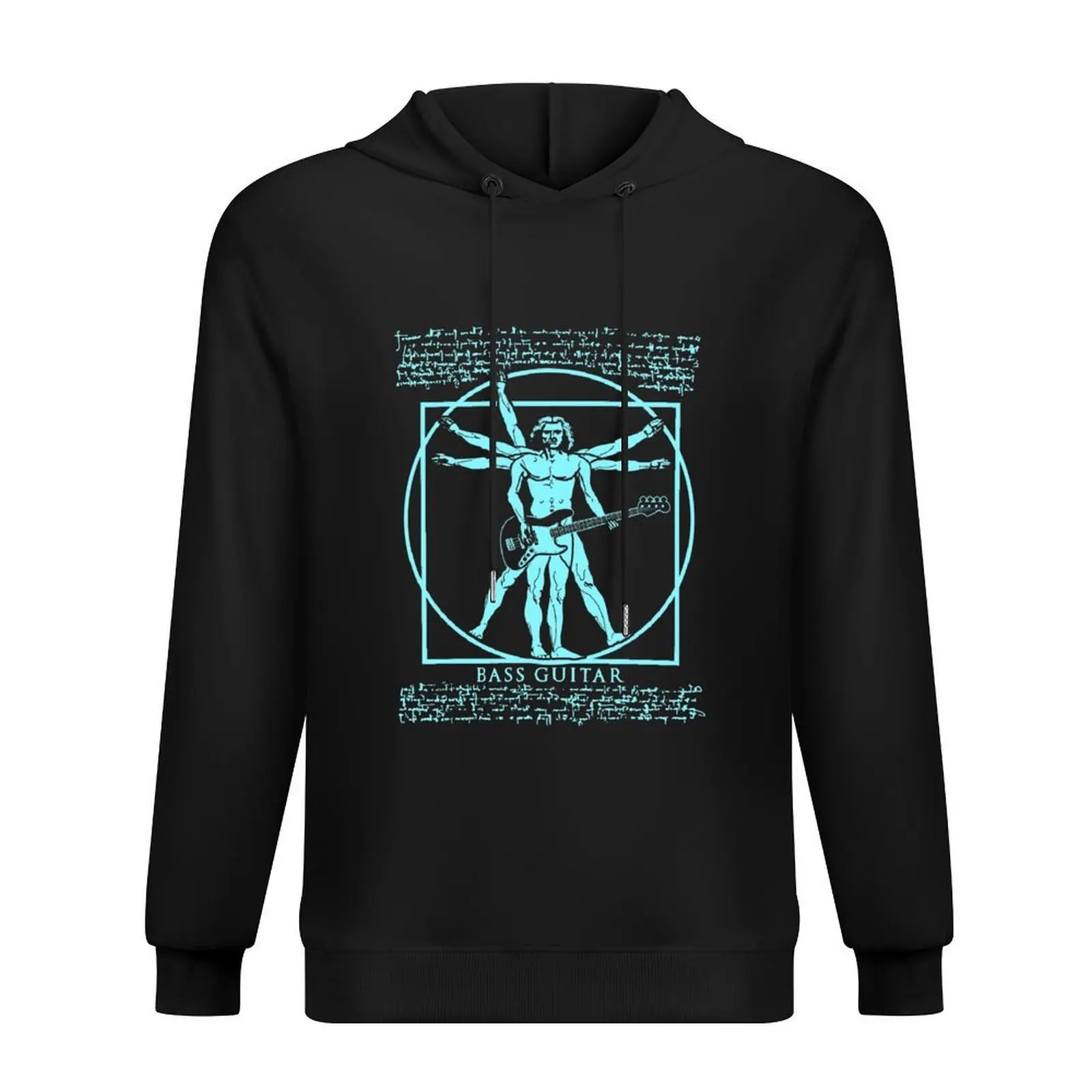 

Leonardo Da Vinci Vitruvian Man Bass Guitar Hoodie mens designer clothes clothes for men aesthetic clothing hoodie
