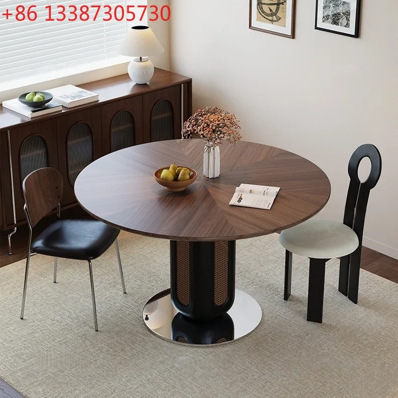 

Medieval solid wood dining table Small household dining table