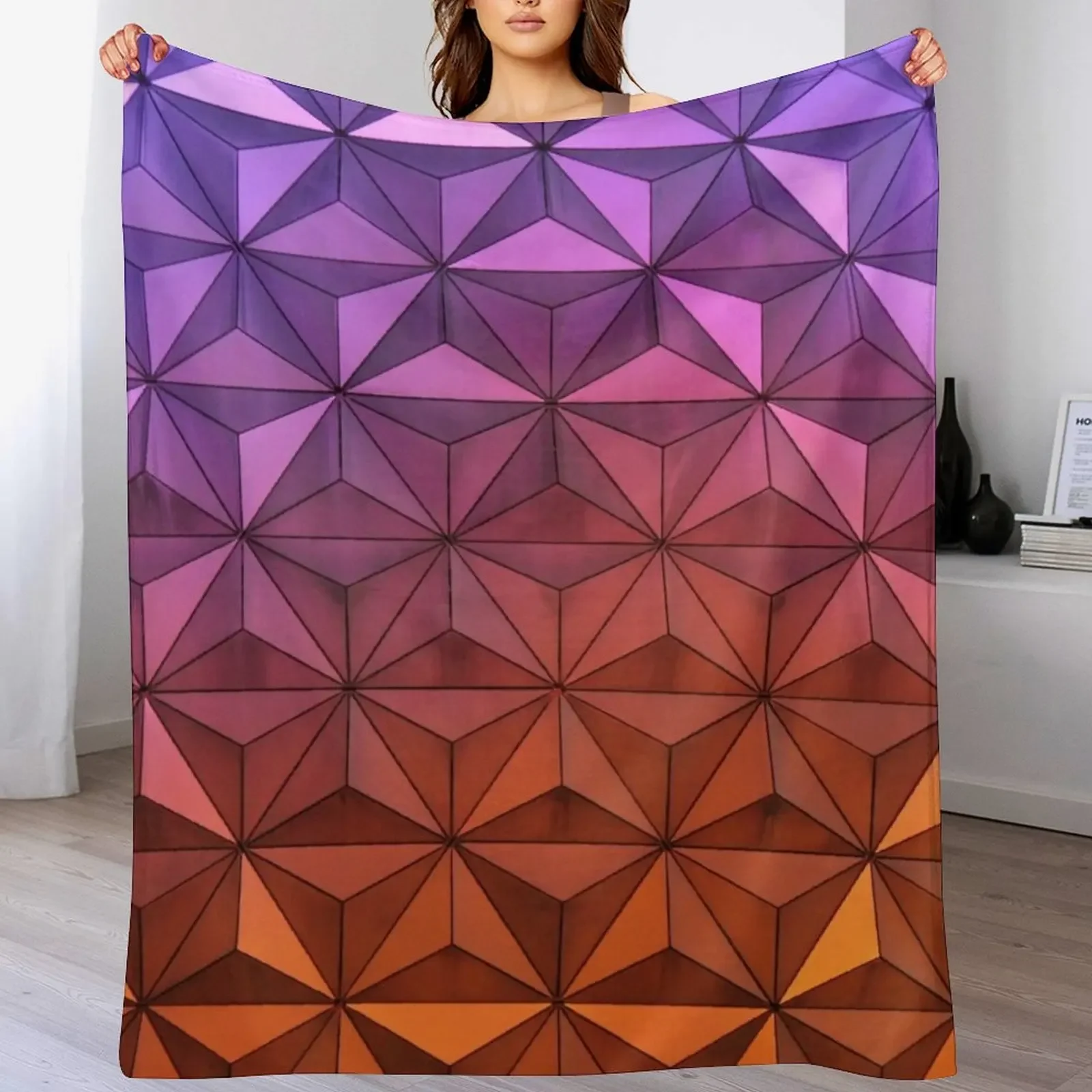 

Colorful Mosaic Purple Orange Throw Blanket Warm Cozy Throw Blanket for Living Room Couch