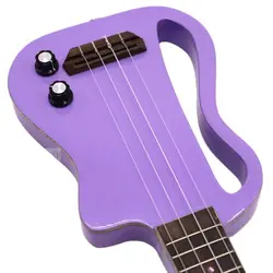 Silent Ukelele Guitar 21 inch purple high gloss finish solid okoume wood body 4 string Mini electric children Ukelele