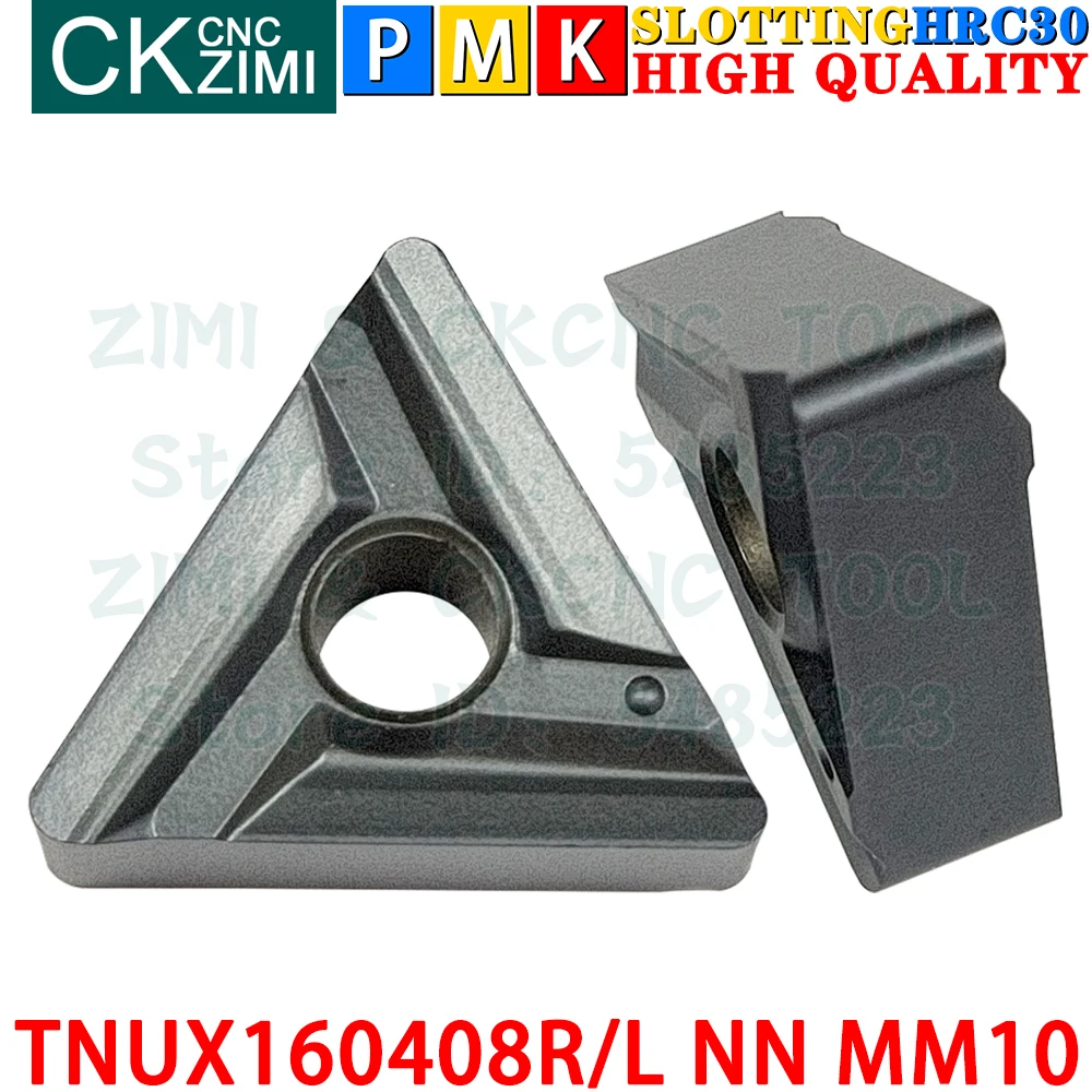 TNUX TNUX160408R NN MM10 TNUX160408L NN MM10 Inserções de carboneto Ferramentas de insertos de torneamento ranhurados e ranhurados CNC TNUX1604 TNUX 1604 Ferramentas de corte de fresagem