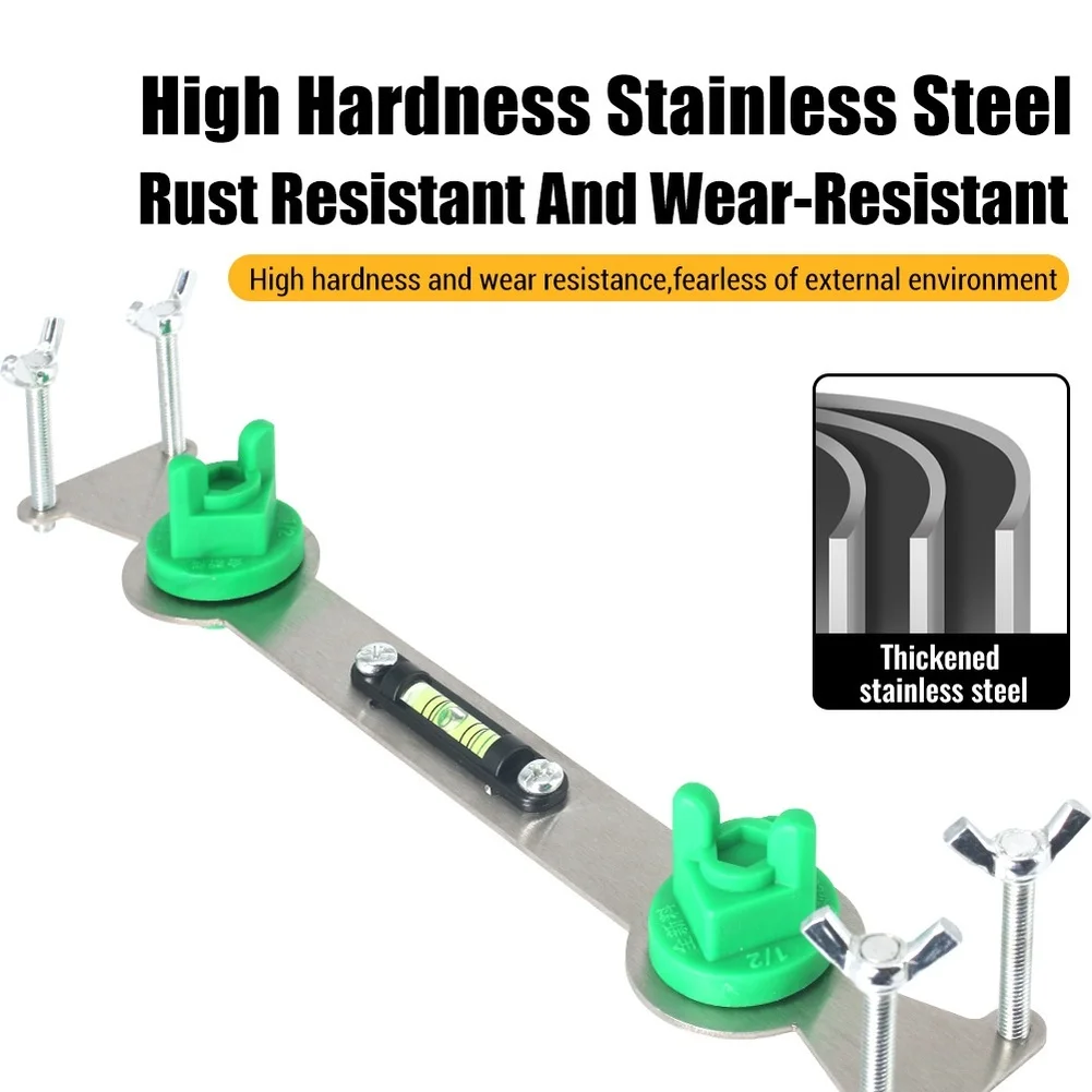 Water Pipe Leveler Stainless Steel Green for Shower Faucet Installation 1/2 Inch Fit 24.5x4x0.2cm Reliable Positioning