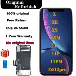 Écran officiel remis à neuf AAA pour iPhone, assemblage de panneau d'affichage LCD, remplacement d'origine, iPhone X XS Max Poly 11 Pro Max 12