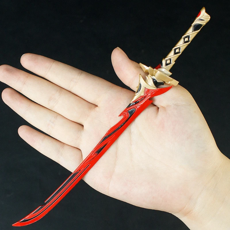 22 センチメートル/8.66 インチ原神インパクト Kagotsurube Isshin 悪魔の剣ゲーム周辺機器刀ナイフ金属包茎武器モデル装飾品おもちゃ
