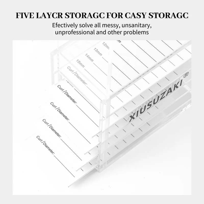 Boîte de rangement pour faux cils, palette transparente à 5 couches en acrylique, présentoir, outils de maquillage pour Extensions de cils