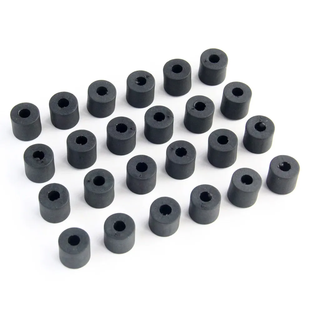 Arandela de goma multiusos de 50 piezas y 11mm de grosor, espaciadores redondos de nailon negro para funda DIY