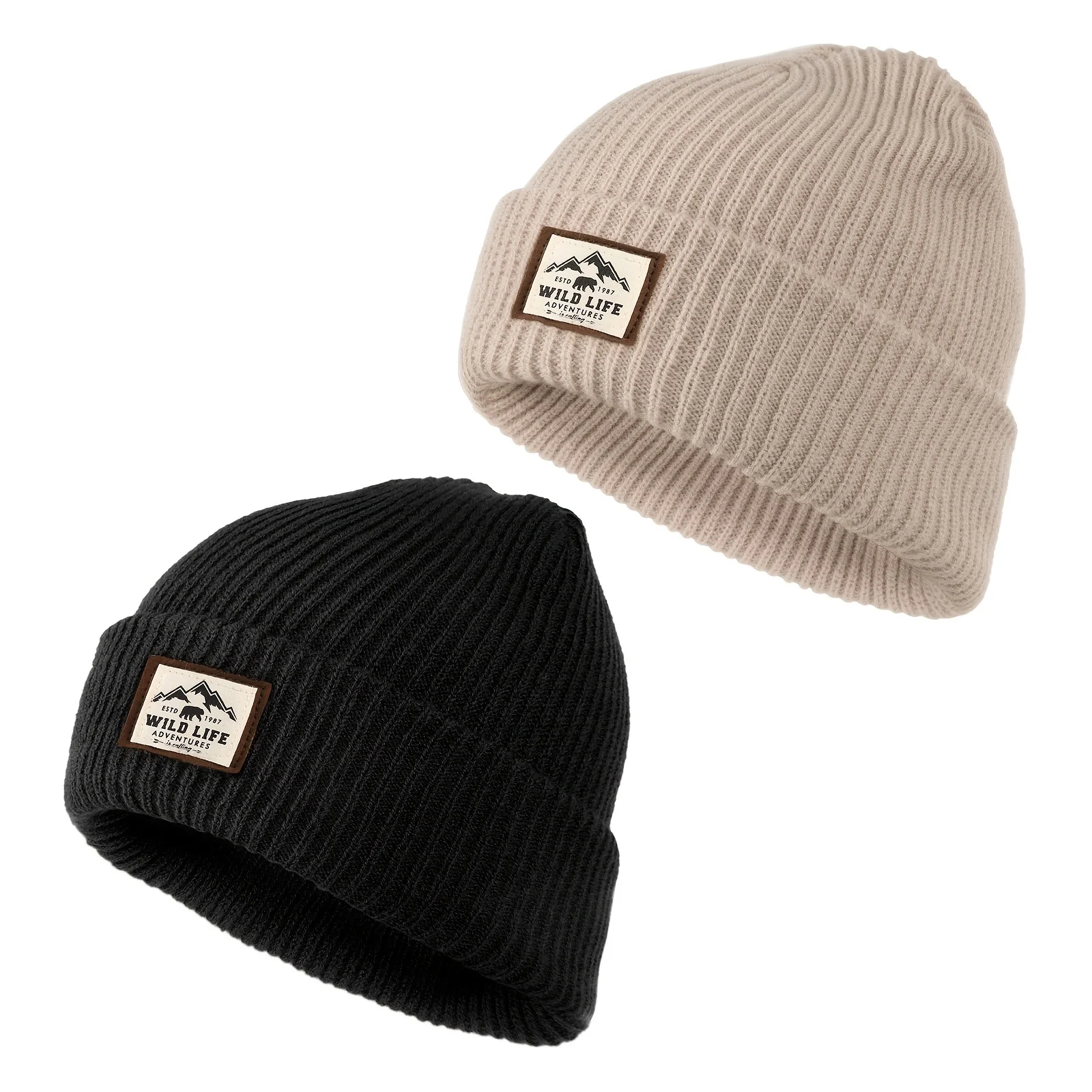 WRELS Fleece-Strickmütze, winddichte, thermische Fahrradmütze, atmungsaktiv, für Outdoor-Camping, warm, Winter, Herren, Damen, Sport, Wandermütze