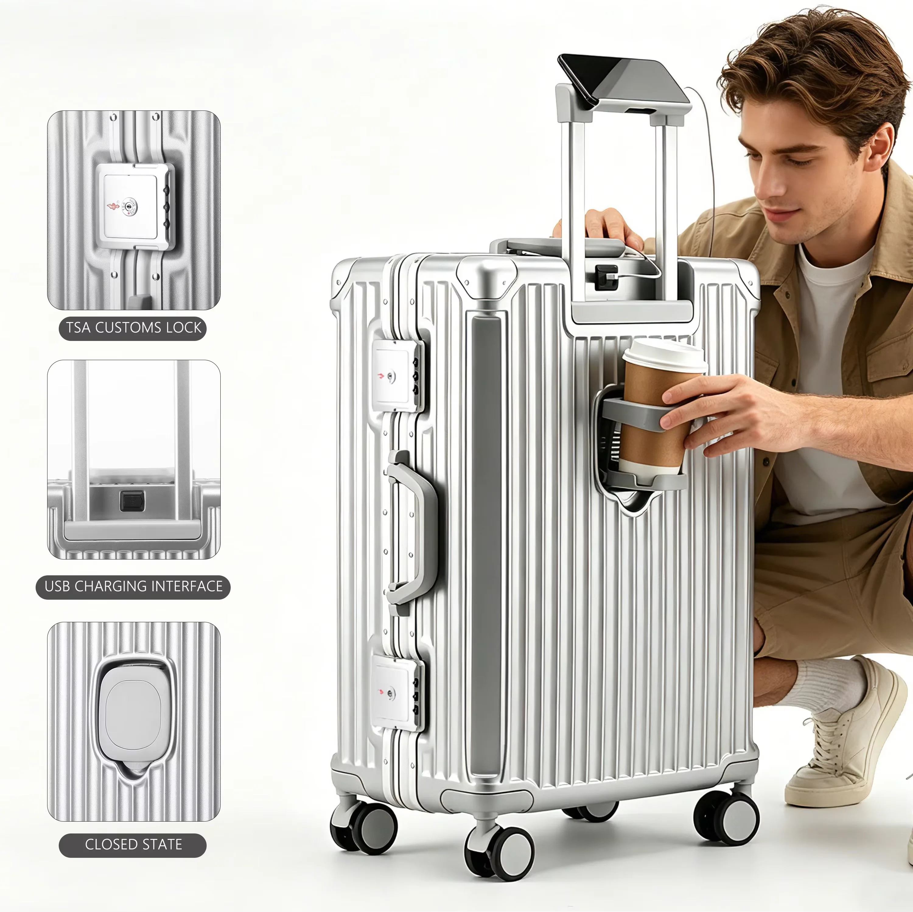 Aluminum Frame Carry On Luggage - BunnyFly Valiz Seyahat Valizi Erkek Kadın
