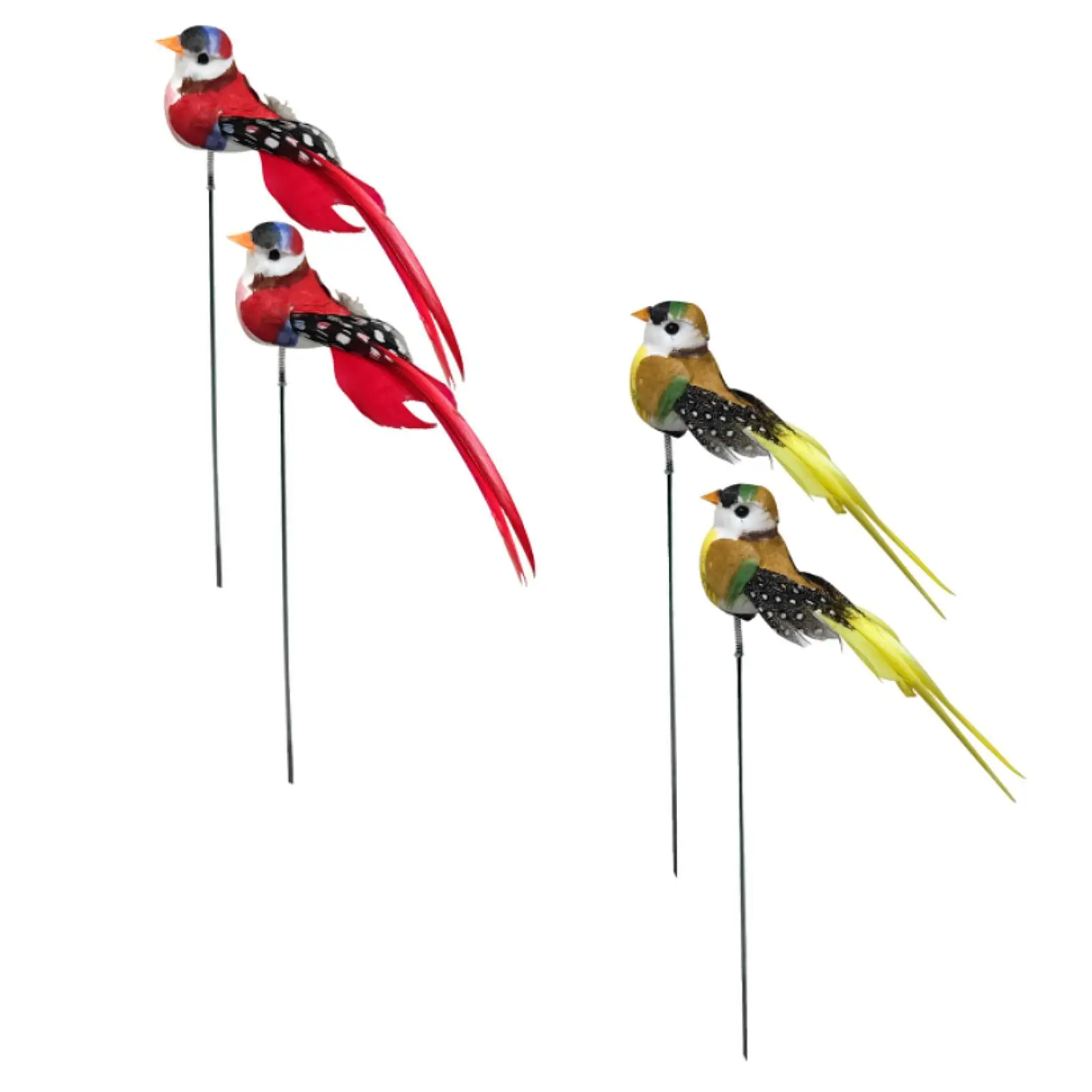 2 Pieces Birds Garden Stakes, Bird Decor, Bird Decoration, Lifelike Bird Statue, Outdoor Lawn Ornament for Patio Home Path