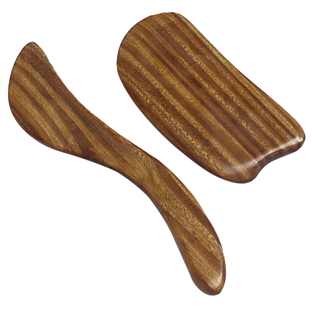 

2 Pcs Wood Guiasha Board Beauty Tool Scraping Massage Tools Face Neck Massager Guasha Facial