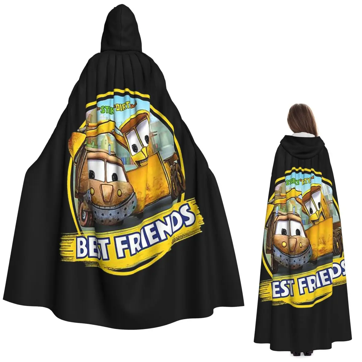 

Stinky And Dirty Show Best Friends Long Hooded Cloak Witch Medieval Costume Cosplay Cape HalloweenCoat Adult Unisex