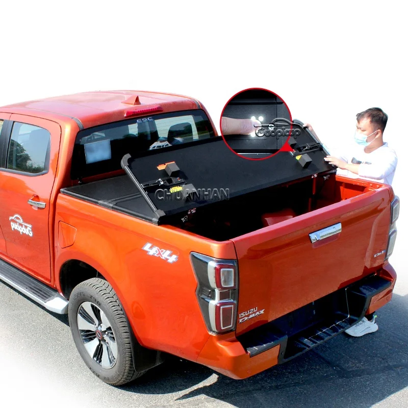 pick up bed cover hard aluminum alloy tri fold tonneau covers for ssangyong musso ford maverick