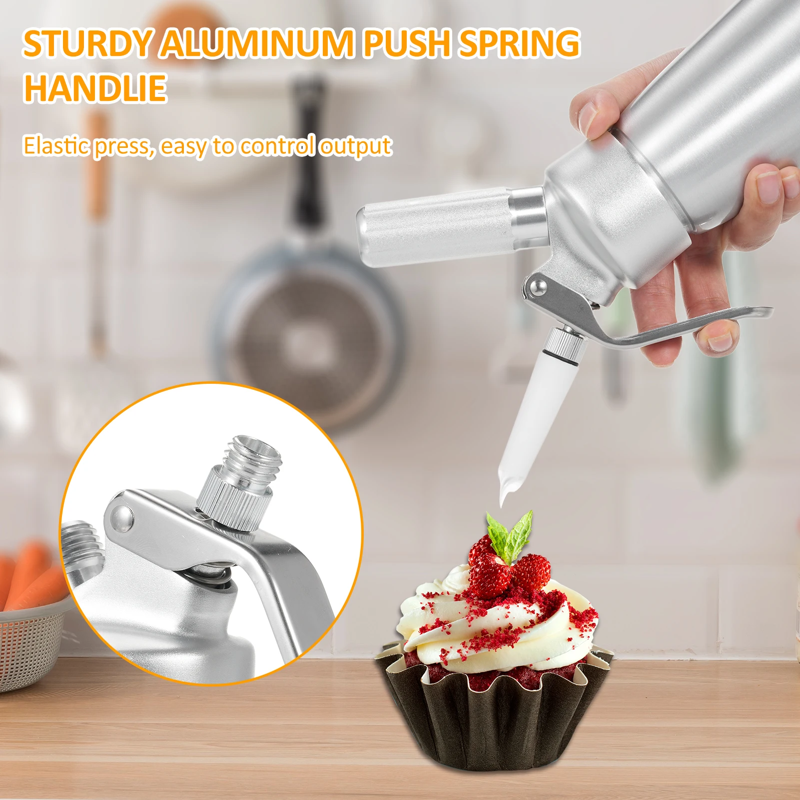 500 مل كريم السواط، موزع كريمي مخفوق احترافي مع 3 أطراف تزيين مختلفة، فرشاة تنظيف