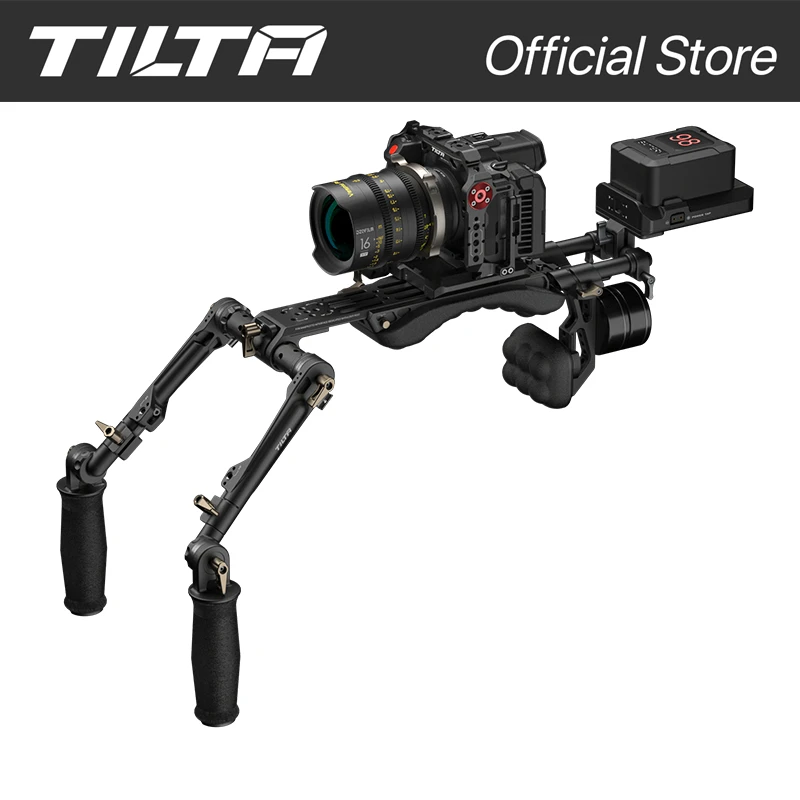 TILTA TA-LSR-B Lightweight Shoulder Rig Black compatible With Sony for Canon BMPCC Nikon camera Unique Manfrotto/ARCA Baseplate