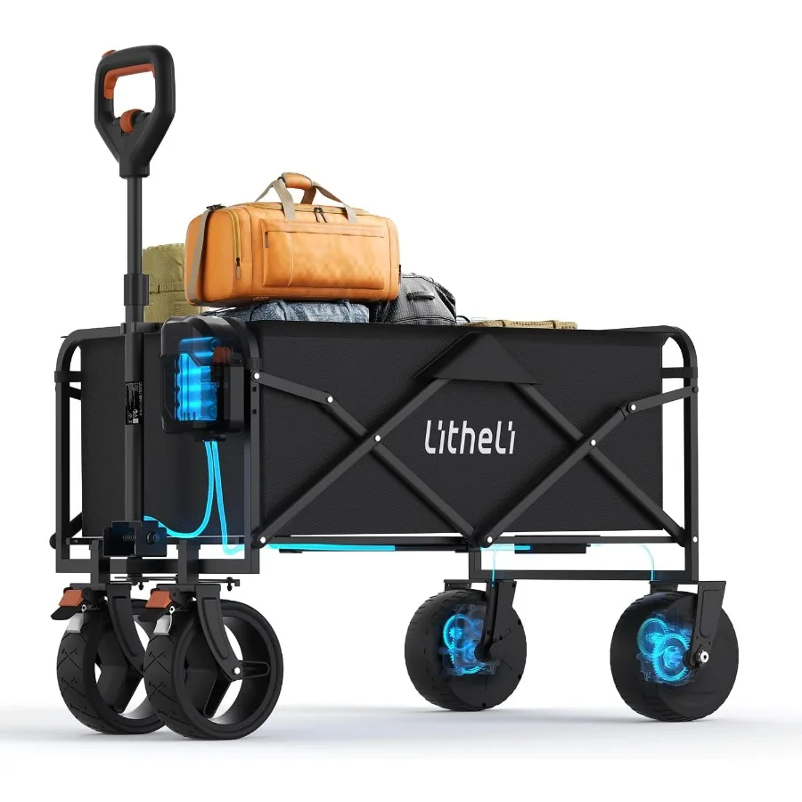 

Электрическая складная тележка-тележка, складная портативная складная тележка-тележка объемом 100 л с колесами для использования на открытом воздухе, легкие универсальные тележки