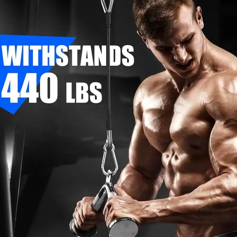 1/2 قطعة تمديد كابل الصالة الرياضية متوافق مع Bowflex ملحقات صالات الألعاب الرياضية المنزلية لآلة LAT/Tricep Pull Down وملحقات الساق 25 سنتيمتر