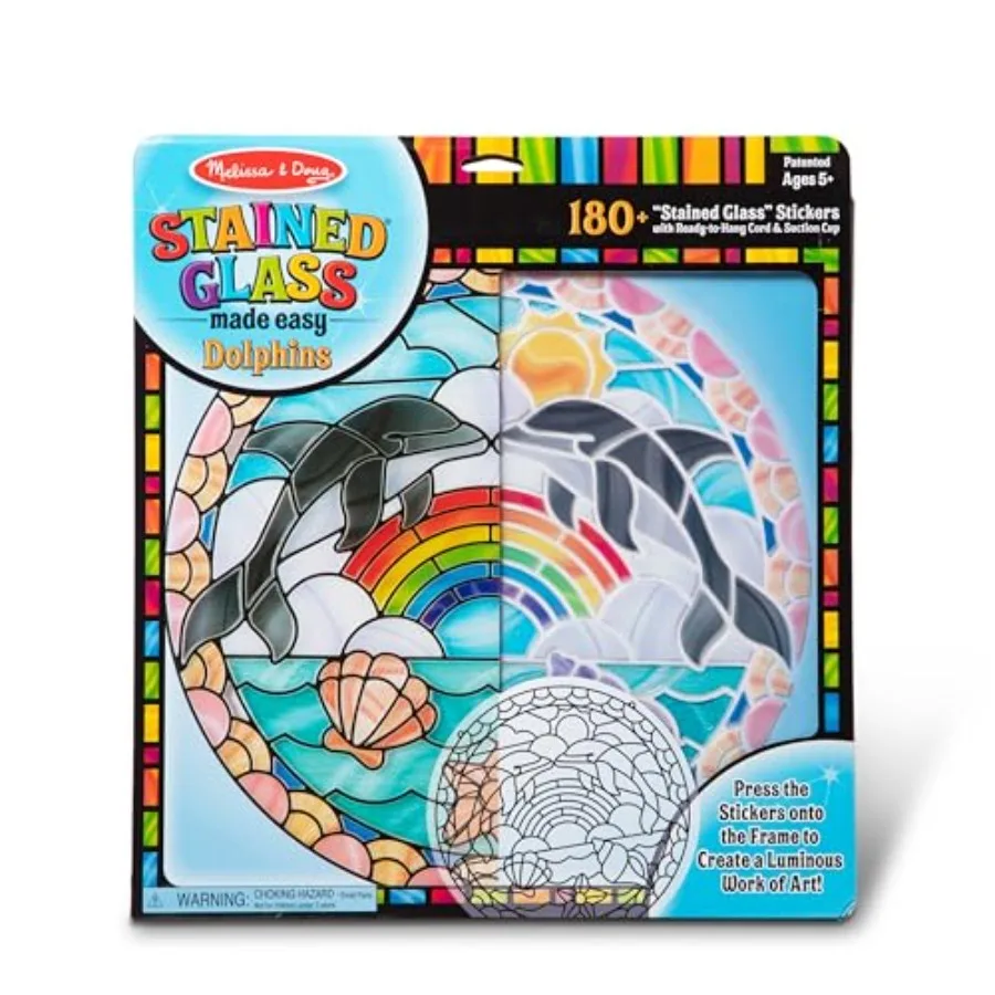 Dolphin Stained Glass Craft Kit with Stickers