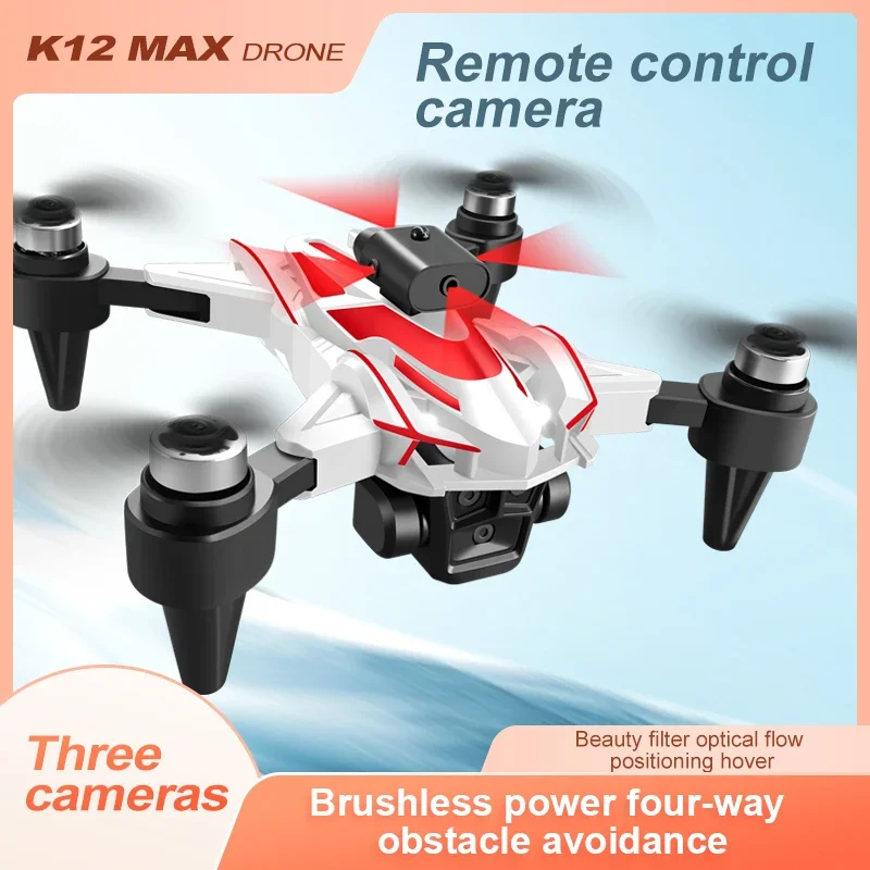 4K HD bezszczotkowy silnik potrójna kamera K12 MAX GPS Drone profesjonalne inteligentne unikanie przeszkód składany quadcopter samolot RC