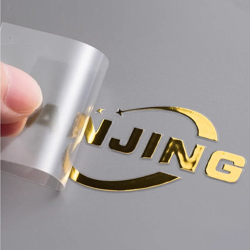 100PCS Custom Transfer 3D Sticker Shiny Gold Silver Transfer Sticker Brand Company Logo Wedding Personalized Transfer Stickers