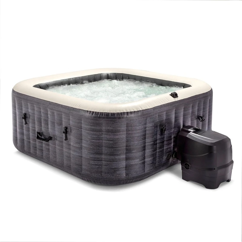 home.INTEX PureSpa Greystone Deluxe Inflatable Hot Tub, Spa Control App, and 4 Person Capacity, 83