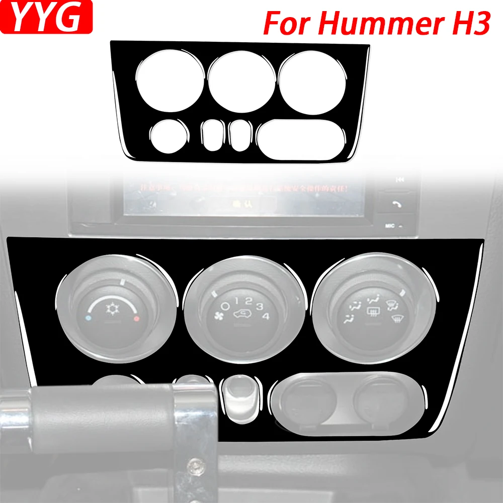 

For Hummer H3 2006-2010 Carbon Fiber Central Air Conditioning AC Control Panel Decorative Cover Car Interior Accessories Sticker
