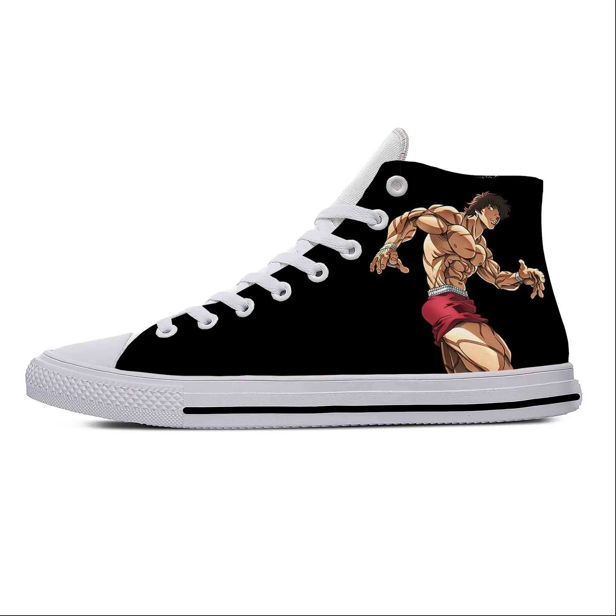 Anime Manga Cartoon Baki the Grappler Hanma Baki Casual Cloth Shoes High Top Lightweight Breathable 3D Print Men Women Sneakers