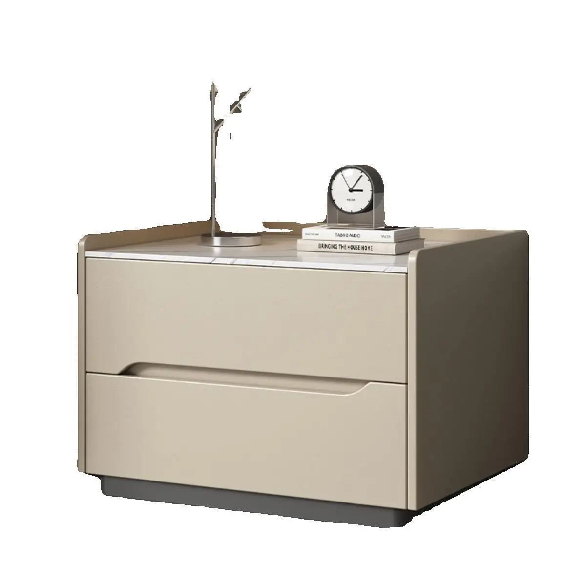 Legno massello, comodino, moderno, semplice, lusso leggero, fascia alta, camera da letto, lastra di roccia