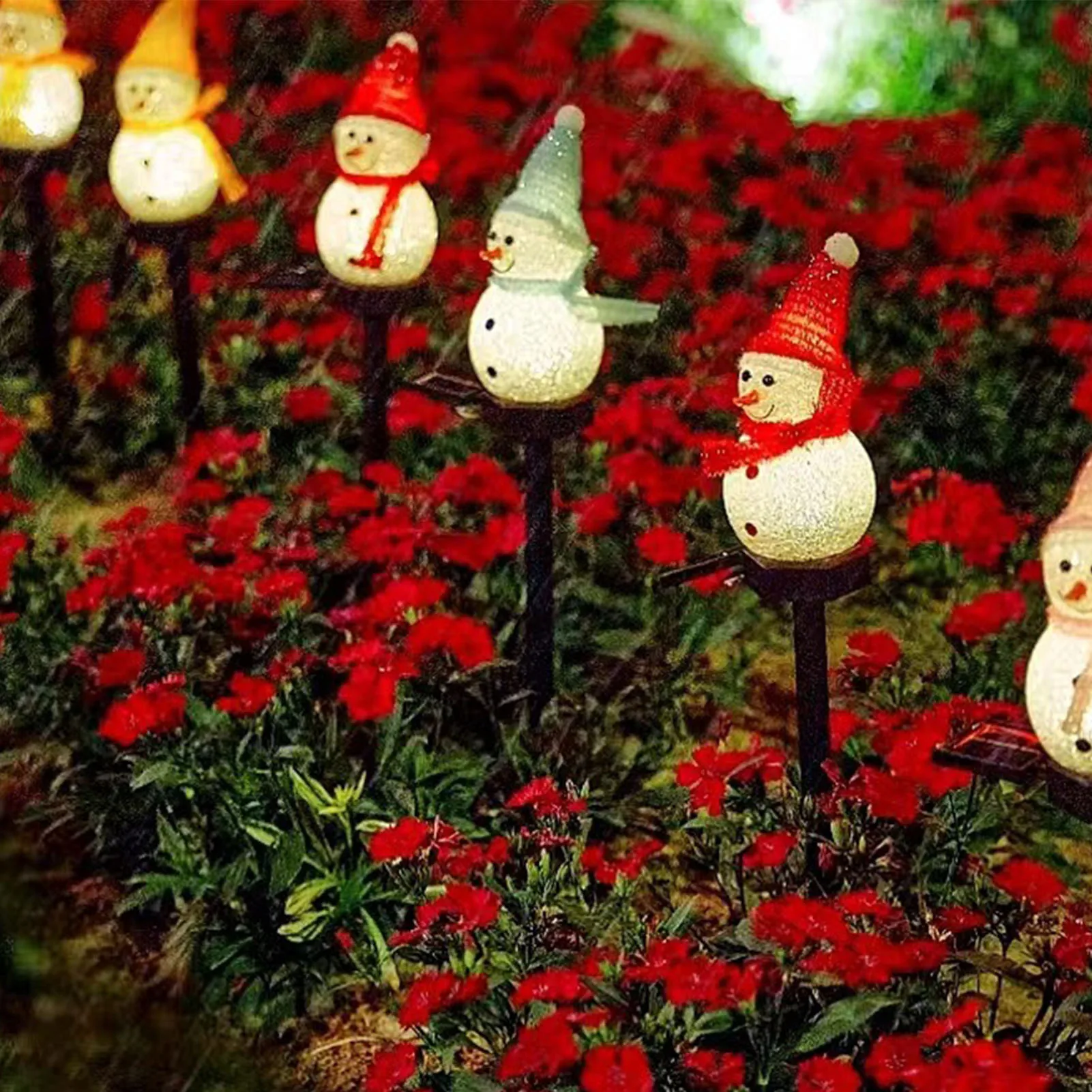 Linterna Led Solar para exteriores, iluminación ambiental para jardín, patio trasero, adornos luminosos creativos en forma de muñeco de nieve, 2025