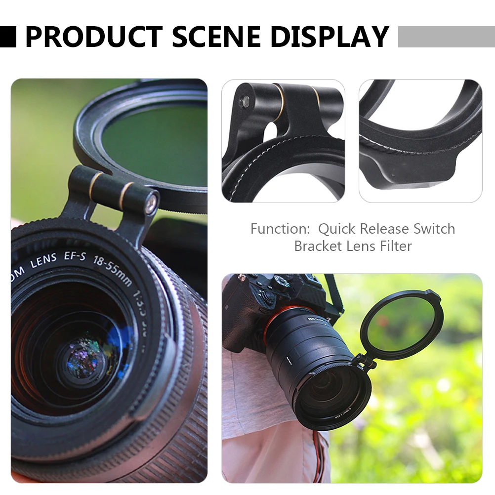 

49mm Filter Bracket Clamshell Aluminum Mount Clip Stand Camera Accessories ND Filter Ring Lens Adapter Solution