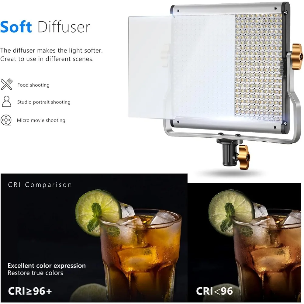 Neewer Dimmable Bi-Color LED with U Bracket Professional Video Light for Studio, YouTube Outdoor Video Photography Lighting Kit,