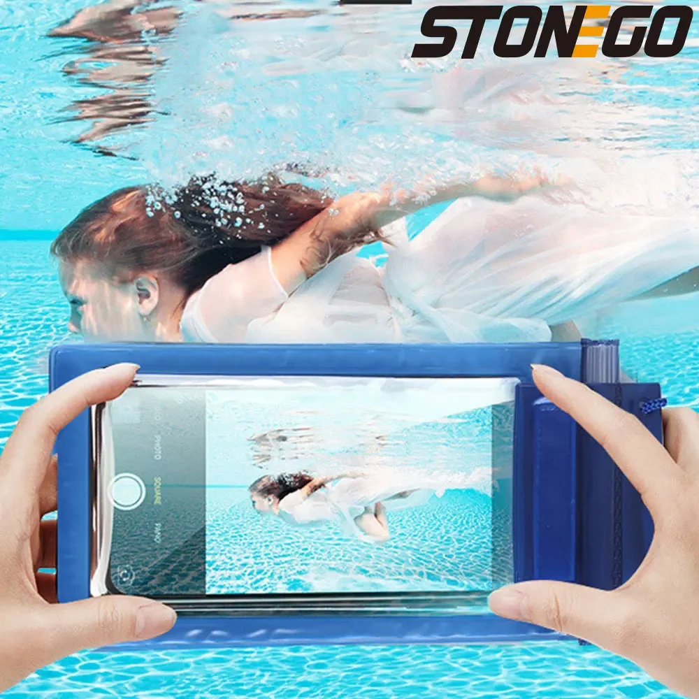 STONEGO Touch Screen Swimming Waterproof Mobile Phone Case Transparent Waterproof Swimming Mobile Phone Case Protective Cover