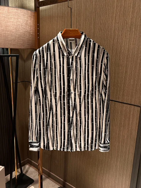 

Высококачественная шелковая рубашка для мужчин, весна 2026, деловой повседневный стиль, приталенный крой, с принтом, Vanwo, молодежная, без растяжения, тонкая модель