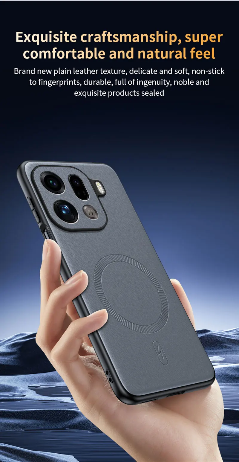 Für OPPO Find X9 Pro Hülle Magnetische Leder-Schutzhülle Für OPPO Find X9 Pro Anti-Fingerabdruck Rutschfest PC+TPU – Detail 14