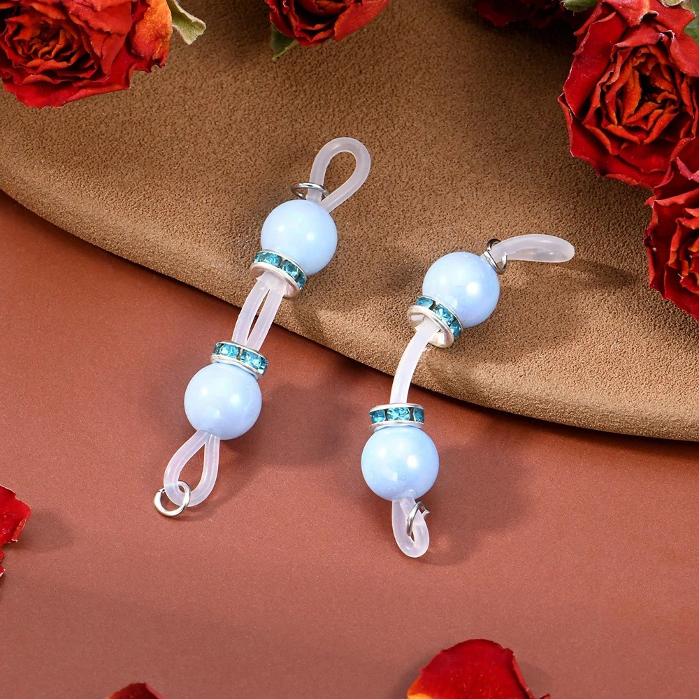 1 زوج حلقات الحلمة وهمية ، قابل للتعديل تناسب ارتداء اليومي الحلمة الأنف ، 8 مللي متر حبات الحلوى ، ثقب الحلمة فو غير ثقب الحدائد فو