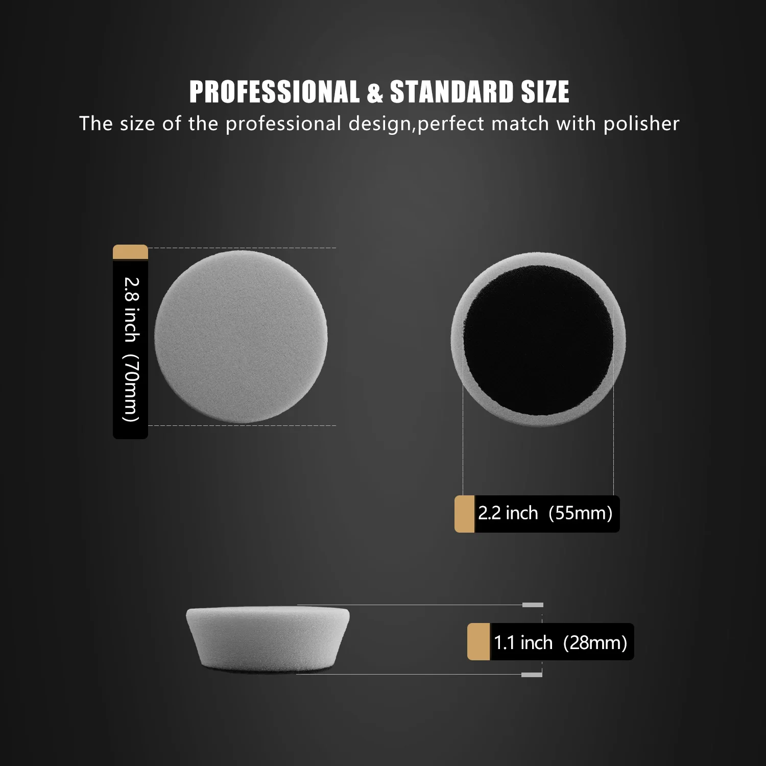 SPTA 1/2 بوصة رمادي ضوء قطع T-شكل سيارة التفاصيل ألواح التلميع منصات التلميع الصغيرة لسيارة الملمع الحفر الكهربائية #3