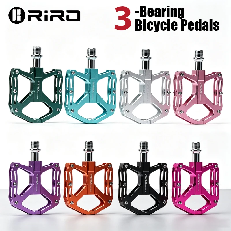 RIRO 3-Lager-Fahrradpedale aus Aluminiumlegierung, rutschfeste Mountainbike-Pedale, Fahrradpedale mit geschlossenen Lagern